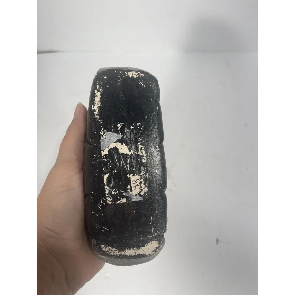 Vintage City Police Car Ceramic Ashtray Figurine Black Car Paperweight Top Opens